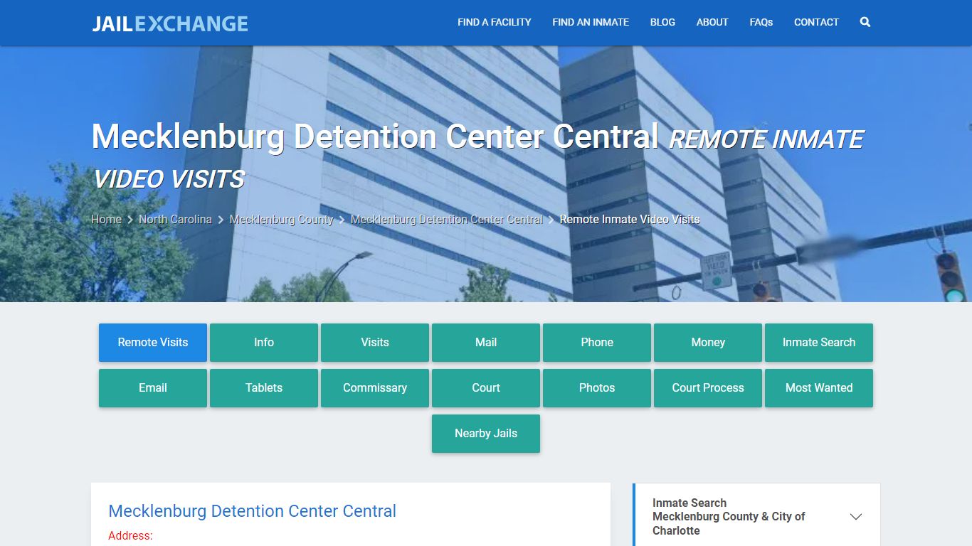 Video Visitation - Mecklenburg Detention Center Central, NC - Jail Exchange